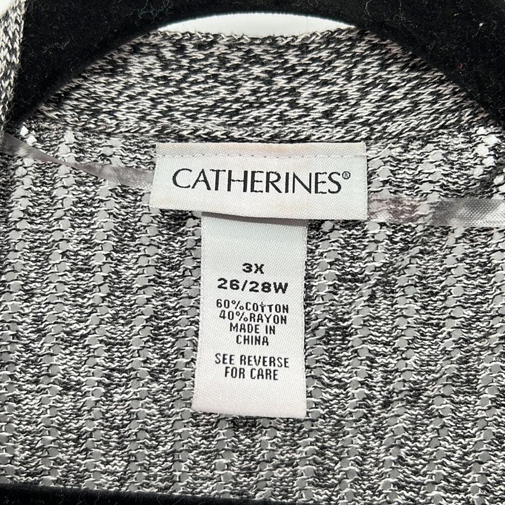 Catherines 3/4 Sleeve Cardigan - Heathered Black - 3X - Picture 3 of 6